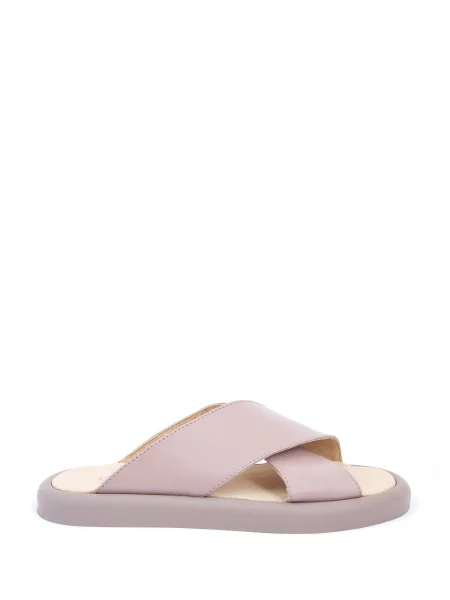 Кожаные шлепанцы Oldcom бежевые