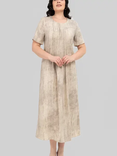 Лляна Сукня міді All Posa пудра