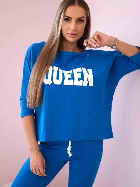 Komplet dresowy Kesi z nadrukiem niebieski