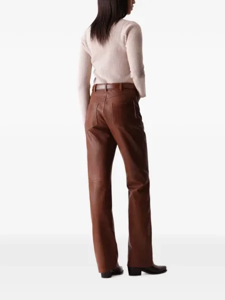 Pantaloni Fortela din piele maro
