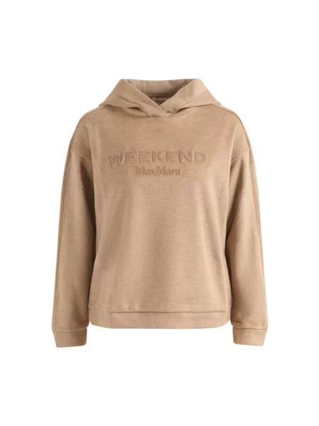 Bluza z kapturem Weekend Max Mara z kapturem beżowa