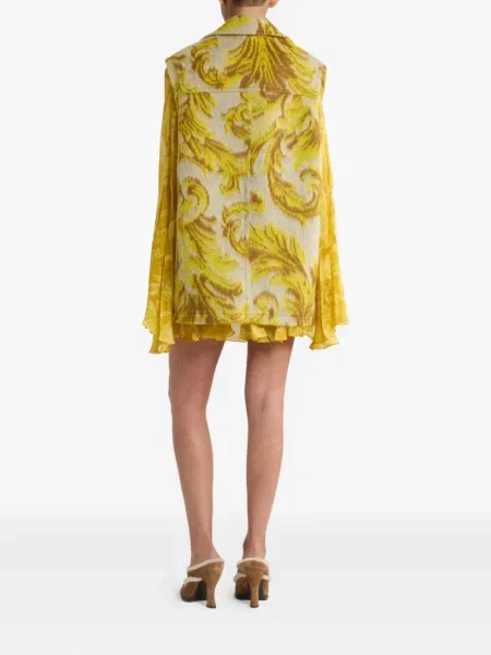Vestă Etro cu model floral din jacard galben