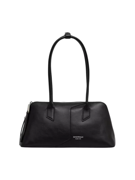 Torebka Emporio Armani skórzana z logo czarna