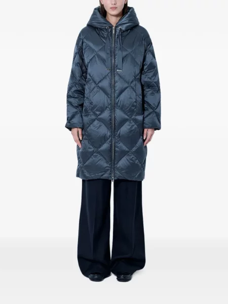 Palton Max Mara cu glugă albastru