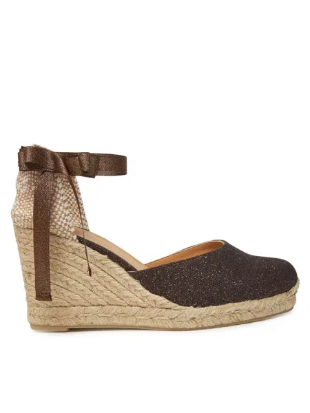 Castañer Buty Kobieta 35 EU Espadryle z koturną 9 cm brązowy