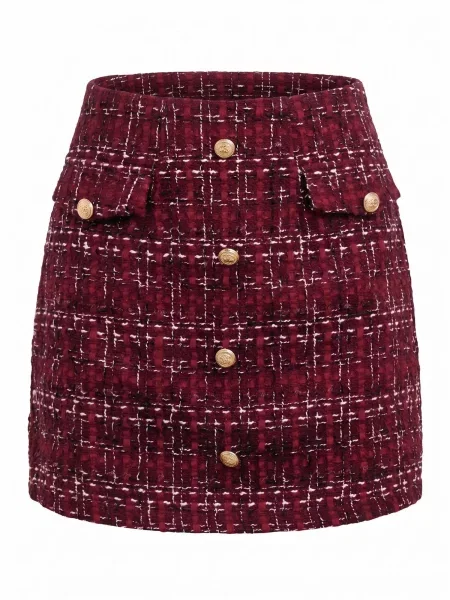 Cupshe Sukňa Button-Front Mini Skirt' červená