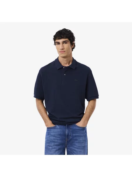 Lacoste Koszulka Polo O Luźnym Kroju Z Grubej Piki niebieski