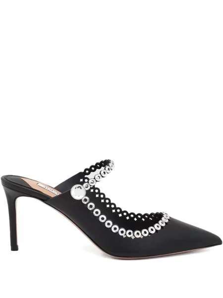 Papuci tip mules Aquazzura negru