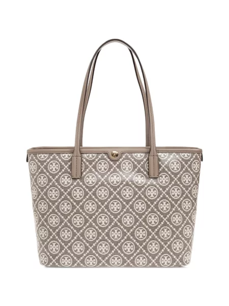 Geantă shopper Tory Burch din jacard gri