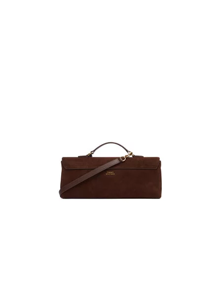 Kabelka Tommy Hilfiger American Icon Clutch Suede hnedá