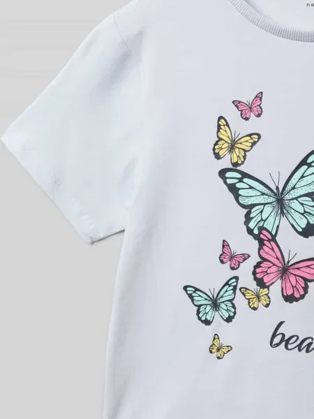 T-shirt z nadrukowanym motywem Name It błękitna