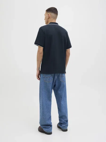 Переработанный поло Jack & Jones синее
