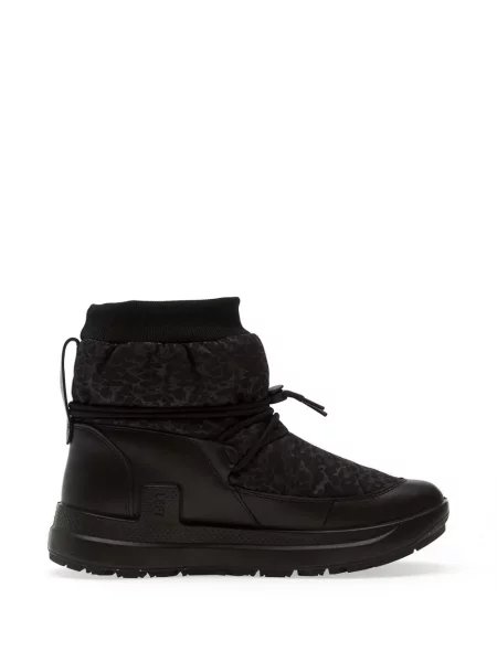 Botine Ecco cu imagine cu model leopard cu cordon negru