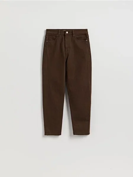 Reserved Blugi mom slim fit dark grey jeans gri