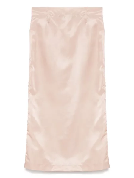 Fustă midi A.m.g. până la genunchi cu crăpătură roz