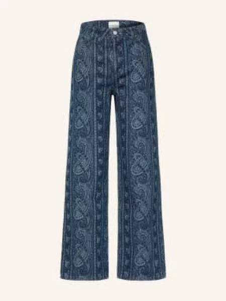 Claudie Pierlot Jeansy Wide Leg blau granatowe