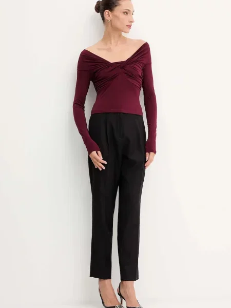 Блузка Patrizia Pepe однотонна бордовий