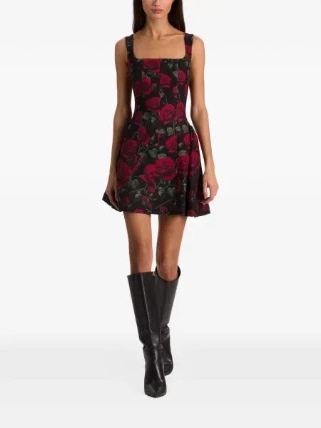 Rochie mini Alice + Olivia cu model floral cu imagine negru