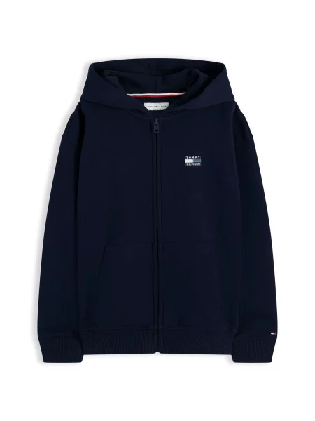 TOMMY HILFIGER Hanorac Tonal Flag Logo Zip-thru marin albastru