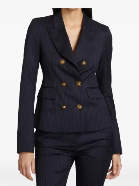 Marynarka Palm Angels w paski dwurzędowa niebieska