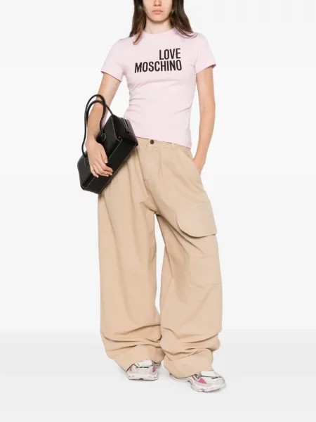 Tricou Love Moschino cu imagine roz