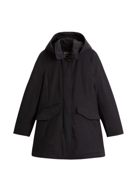 Palton Woolrich cu glugă negru