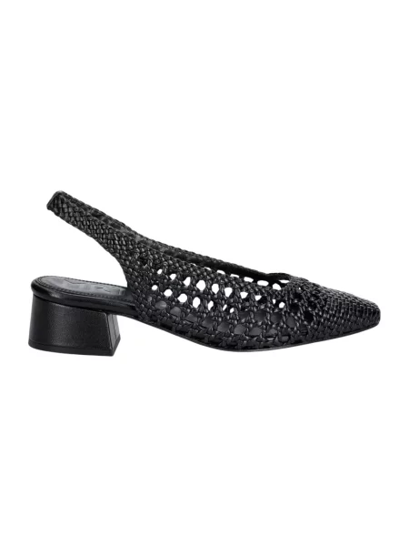 Souliers Martinez czółenka z odkrytą piętą skórzane NOVA TARRAGONA czarna