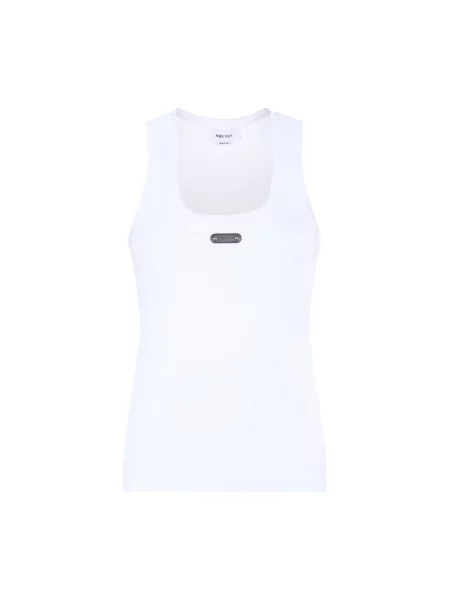 Top Alexander Mcqueen z logo biały