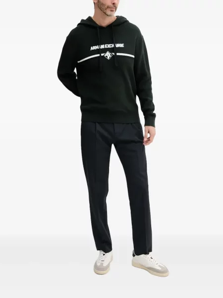 Dzianinowa bluza z kapturem Armani Exchange czarna