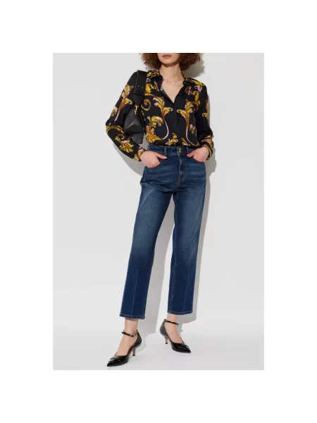 Koszula dżinsowa Versace Jeans Couture z nadrukiem czarna