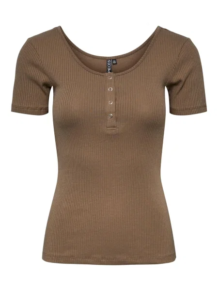 PIECES Tricou Kitte mokka maro