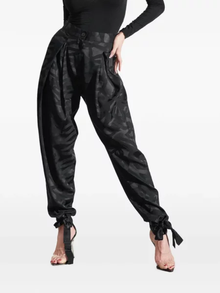 Pantaloni Tessitura Body Couture conici negru