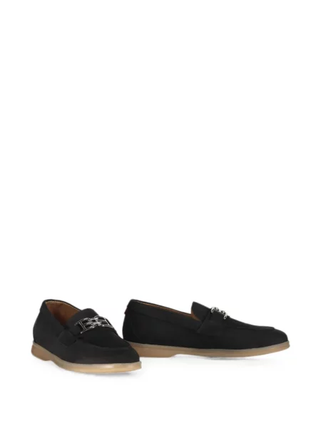 Pantofi loafer Bally din piele cu autograf negru