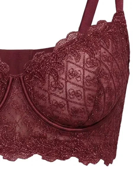 Hímzett hálós melltartó Guess piros