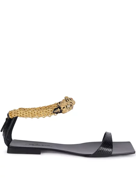 Sandale Roberto Cavalli fără toc negru