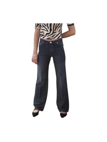 Jeansy Closed z niską talią czarne