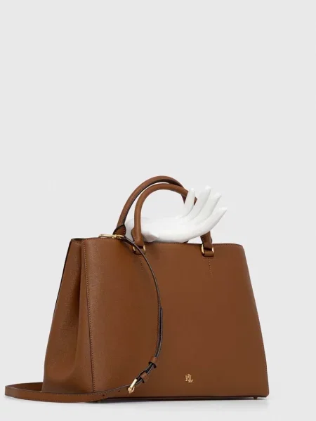 Lauren Ralph Lauren torebka skórzana brązowy