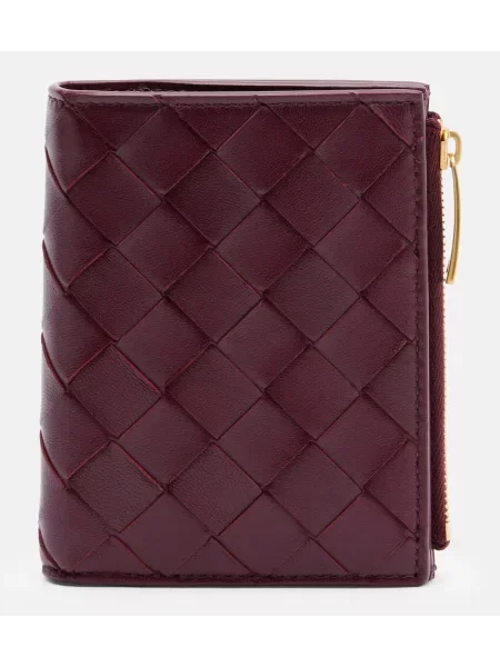 Kožni novčanik Bottega Veneta bordo