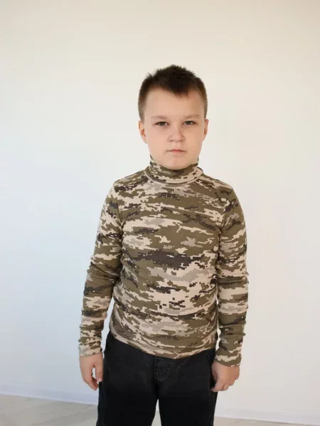 Дитячий Гольф KAZKOVA хакі бавовна/поліестер