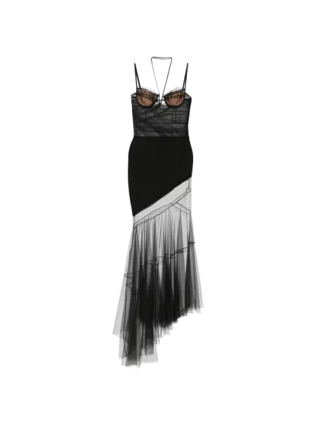 Rochie Nensi Dojaka asimetrică drapată negru