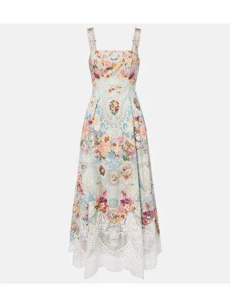 Rochie midi Camilla cu imagine din dantelă