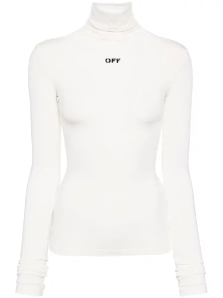 Top Off-white cu imagine alb