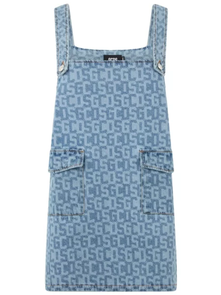 Sukienka jeansowa Gcds garniturowa niebieska