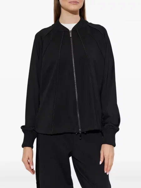 Geacă Emporio Armani din jerseu cu cordon negru