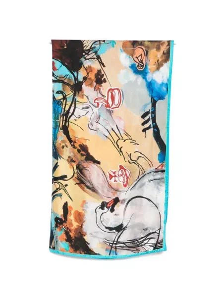 Fular Vivienne Westwood cu imagine albastru