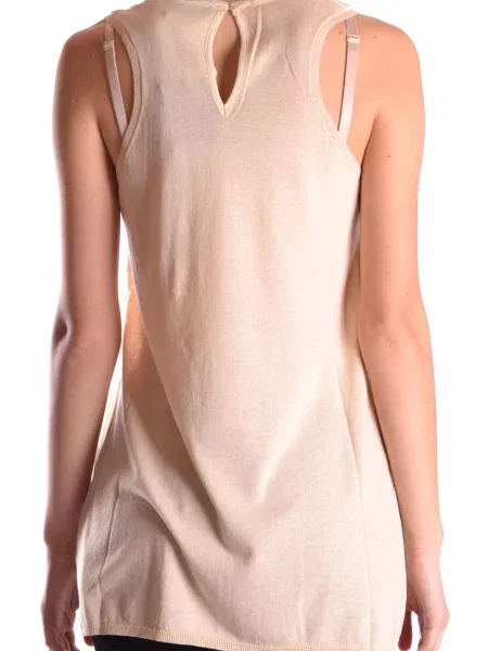 Koszulka Twin-set Simona Barbieri bez rękawów beżowa