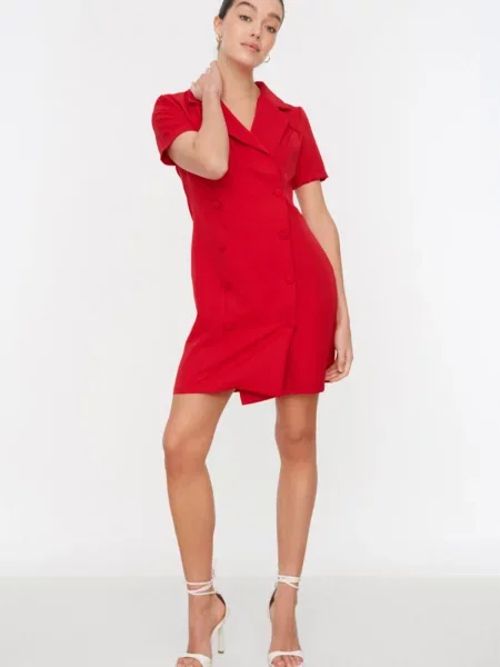 Mini obleka Trendyol rdeča