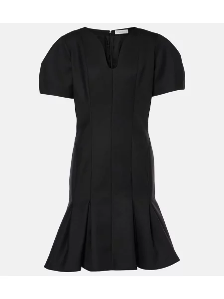 Rochie midi Nina Ricci de lână până la genunchi de costum negru