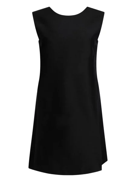 Rochie midi Sandbeige fără mâneci până la genunchi de costum negru