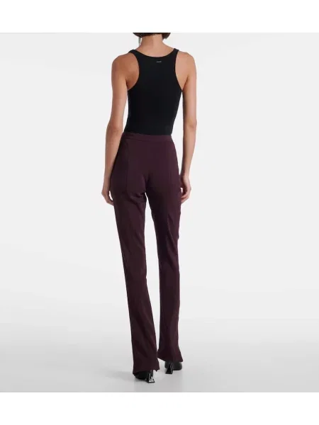 Pantaloni Mugler cu talie înaltă violet